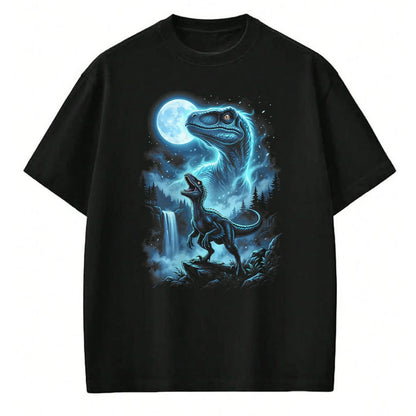 Best Dinosaur Lover Shirt, Funny Dinosaur UnisexT-Shirt/Hoodie/Sweatshirt HLT00 - Velociraptor Silhouette Mystical Moon Dinosaur T-Shirt