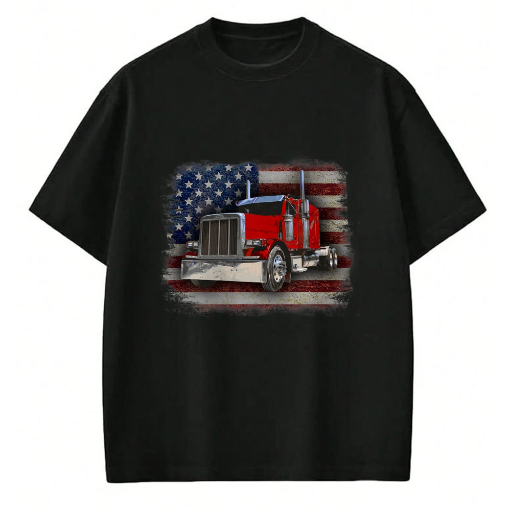 Best Truck Driver Life Shirt, Funny Trucker UnisexT-Shirt/Hoodie/Sweatshirt HLT00 - Trucker T-Shirt American Flag and Big Rig T-Shirt
