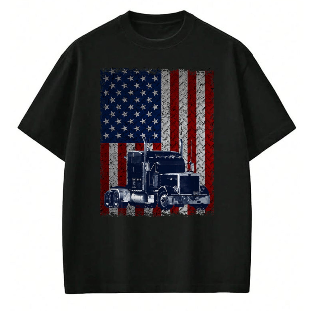 Best Truck Driver Life Shirt, Funny Trucker UnisexT-Shirt/Hoodie/Sweatshirt HLT00 - Truck Driver American Flag Patriotic Trucker T-Shirt