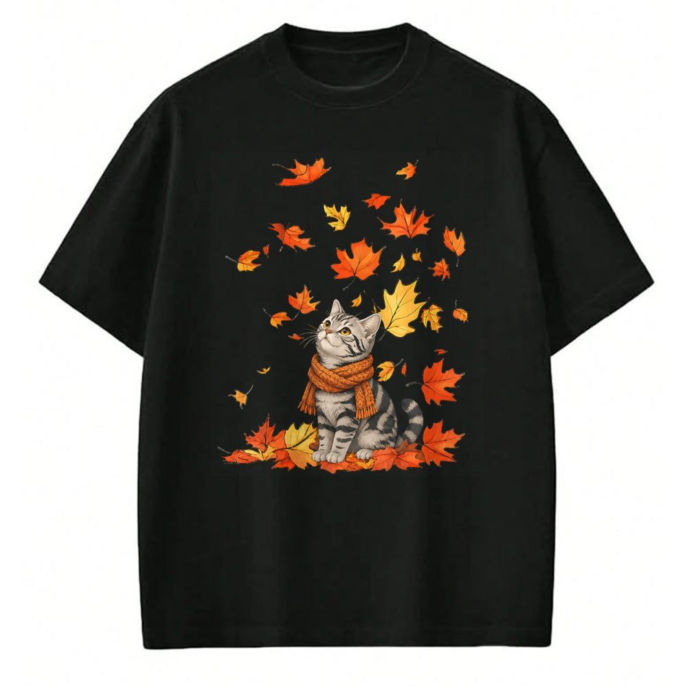 Cat Love Shirt, Funny Cat Lover Gift UnisexT-Shirt/Hoodie/Sweatshirt HLT00 - Cute Cat Leaf Fall Autumn Cat FallKitten Kitty Cat Lovers T-Shirt