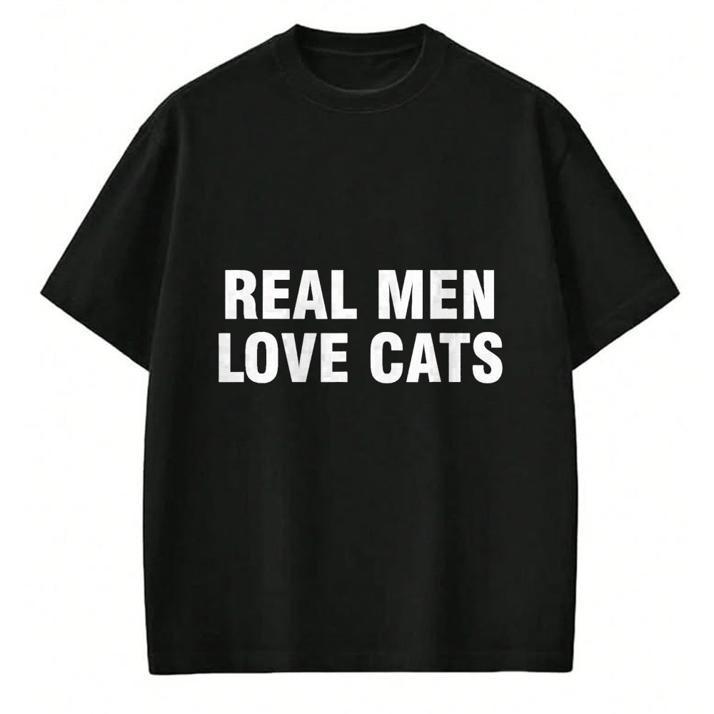 Cat Love Shirt, Funny Cat Lover Gift UnisexT-Shirt/Hoodie/Sweatshirt HLT00 - Real Men Love Cats T-Shirt, Men, Black, 3X-Large (1)