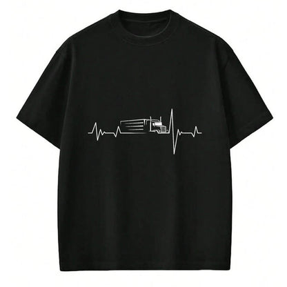 Best Truck Driver Life Shirt, Funny Trucker UnisexT-Shirt/Hoodie/Sweatshirt HLT00 - Truck Driver Heart Beat 18 Wheeler semi-Trailer Tractor T-Shirt