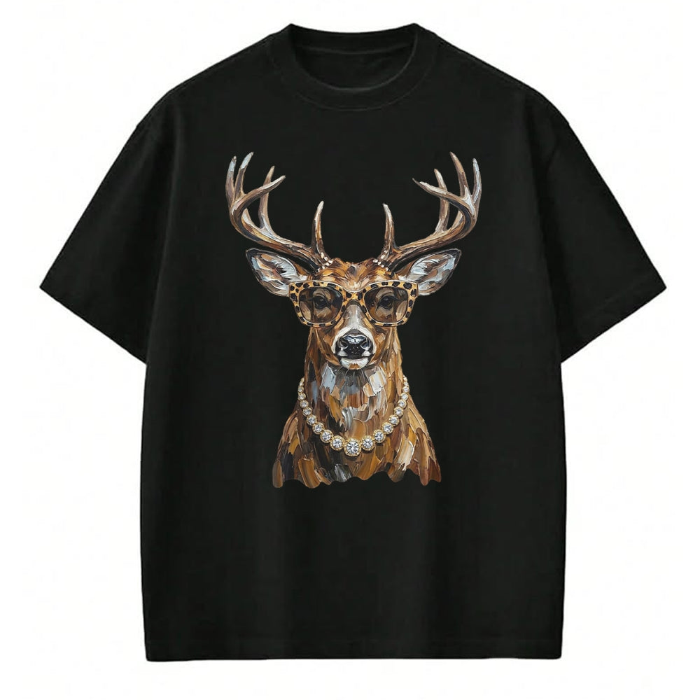 Best Thanksgiving Family Shirt , Funny Thanksgiving UnisexT-Shirt/Hoodie/Sweatshirt HLT00 - Glam Whitetail Deer Wearing Sunglasses Necklace Hunting T-Shirt