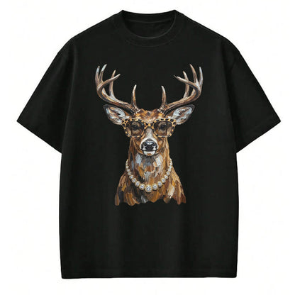 Best Thanksgiving Family Shirt , Funny Thanksgiving UnisexT-Shirt/Hoodie/Sweatshirt HLT00 - Glam Whitetail Deer Wearing Sunglasses Necklace Hunting T-Shirt
