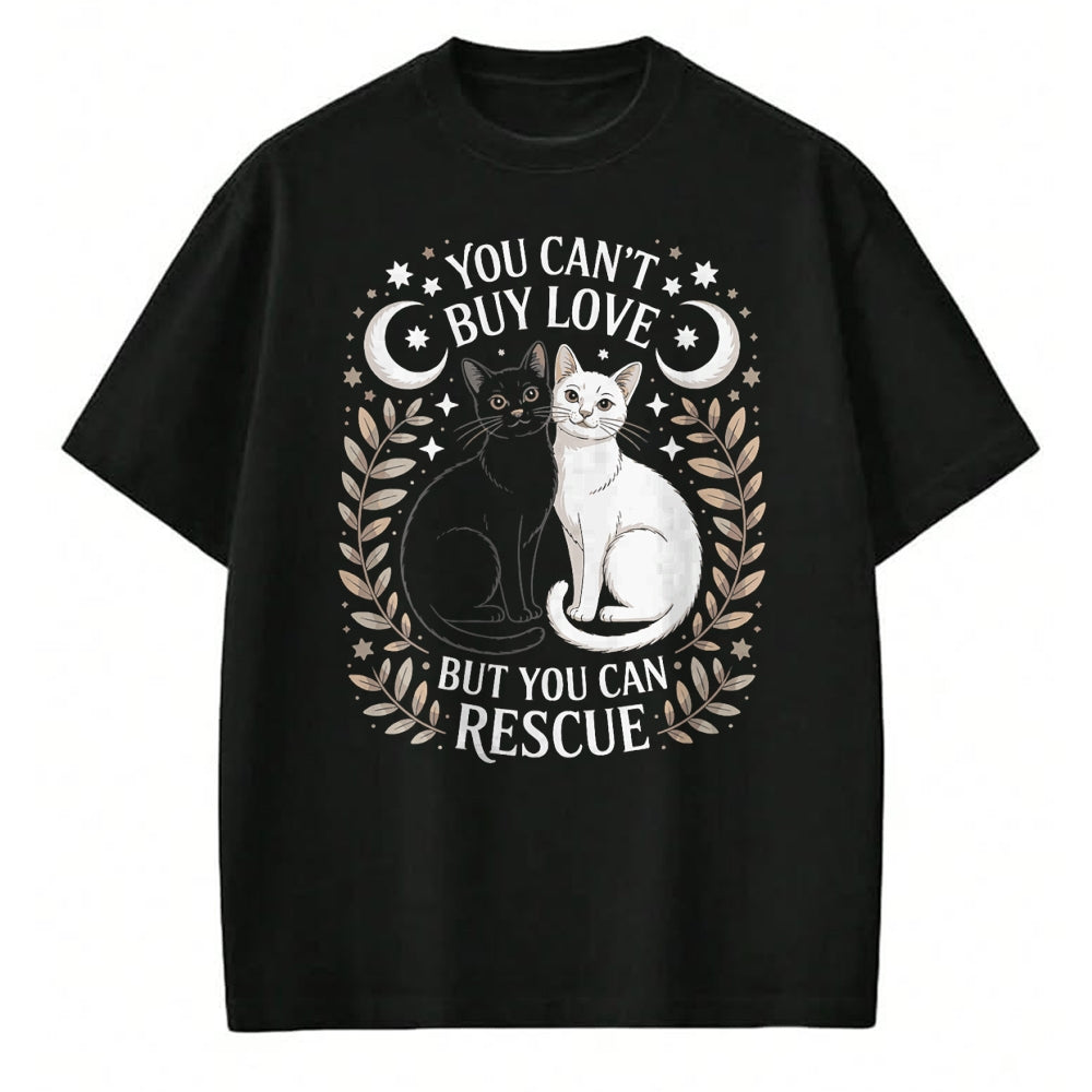 Cat Love Shirt, Funny Cat Lover Gift UnisexT-Shirt/Hoodie/Sweatshirt HLT00 - Women_s You Can_t Buy Love But You Can Rescue It Cat Lovers V-Neck T-Shirt