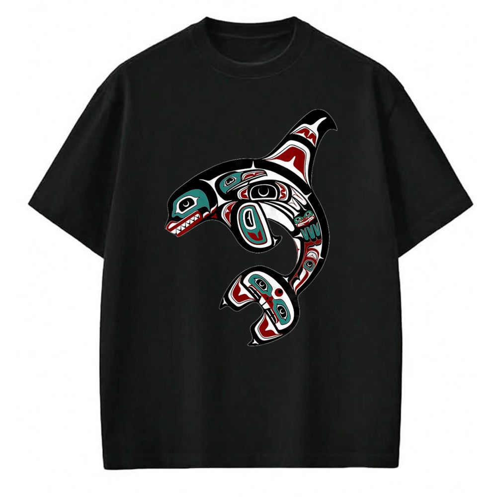 Native American T-Shirts, Vintage Native American Unisex T-Shirt/Hoodie/Sweatshirt HLT00 - Orca Killer Whale Pacific Northwest Alaska Native American