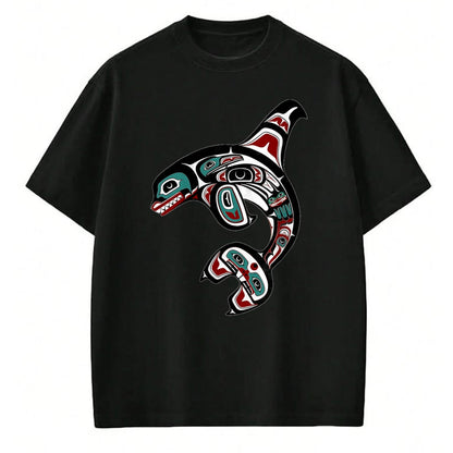 Native American T-Shirts, Vintage Native American Unisex T-Shirt/Hoodie/Sweatshirt HLT00 - Orca Killer Whale Pacific Northwest Alaska Native American