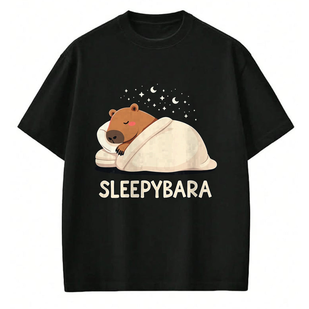 Cute Capybara Shirt, Funny Capybara Unisex T-Shirt/Hoodie/Sweatshirt HLT00 - Capybara Sleep Pajamas Sleepybara T-Shirt