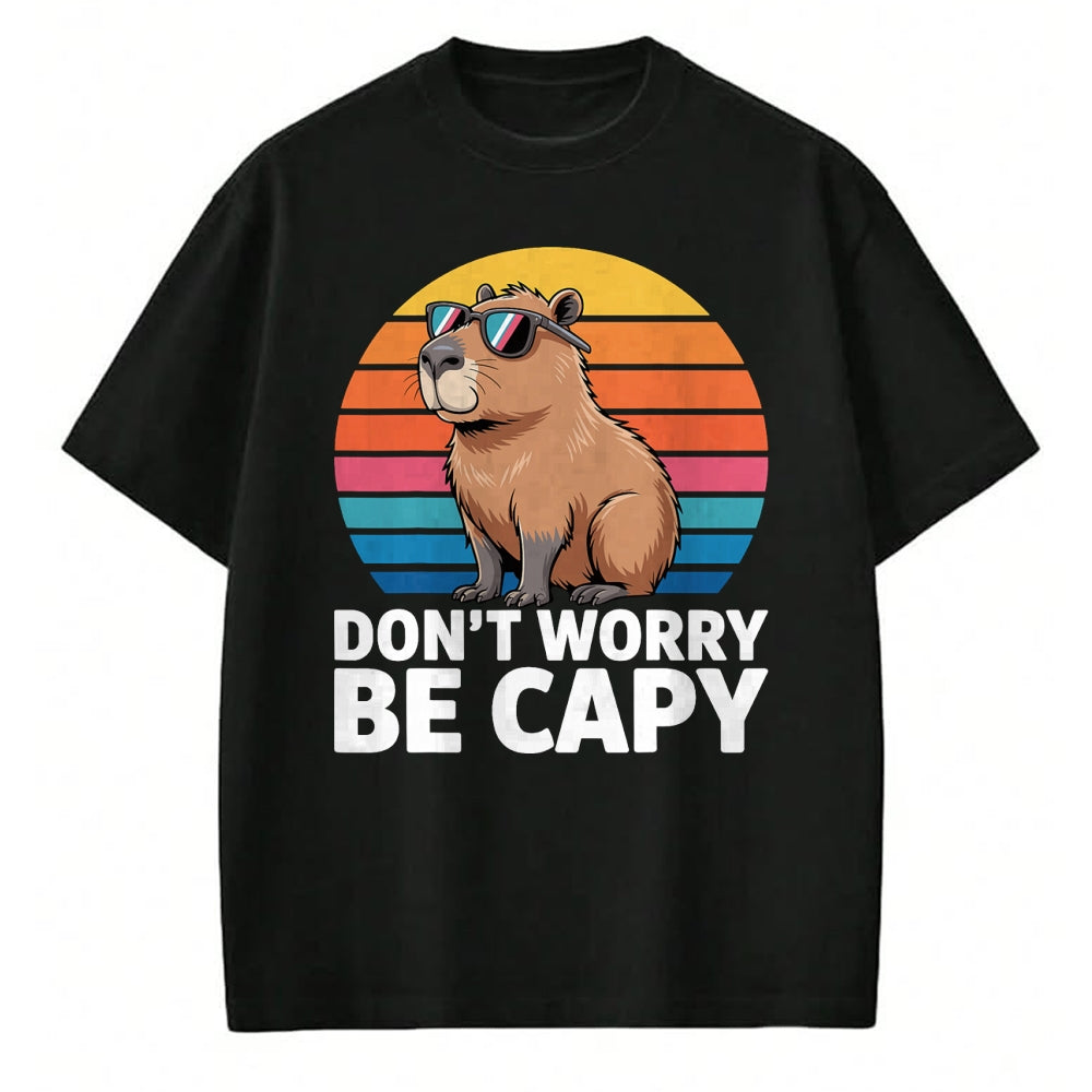 Cute Capybara Shirt, Funny Capybara Unisex T-Shirt/Hoodie/Sweatshirt HLT00 - Funny Don_t Worry Be Capy Capybara Men Boys Kids Youth Women T-Shirt