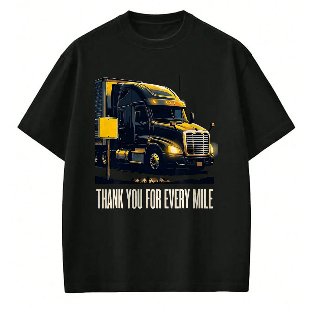 Best Truck Driver Life Shirt, Funny Trucker UnisexT-Shirt/Hoodie/Sweatshirt HLT00 - Thank You For Every Mile Truck Driver Appreciation Week Gift T-Shirt, Men, Pink, XX-Large