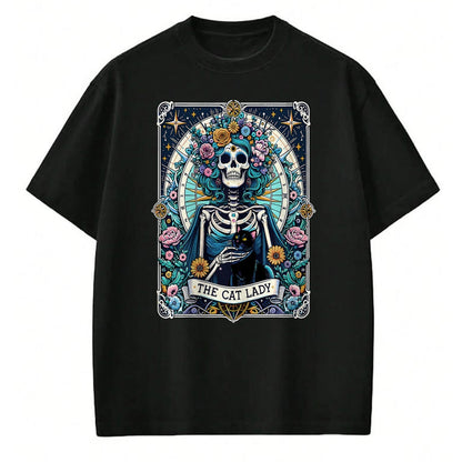 Cat Love Shirt, Funny Cat Lover Gift UnisexT-Shirt/Hoodie/Sweatshirt HLT00 - The Cat Lady Tarot Card Skeleton Cat Mom Cat Lover T-Shirt