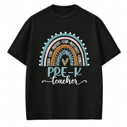 Best Student Shirt, Funny Back To School UnisexT-Shirt/Hoodie/Sweatshirt HLT00 - Pre-K Teacher Leopard Boho Rainbow Back to School T-Shirt