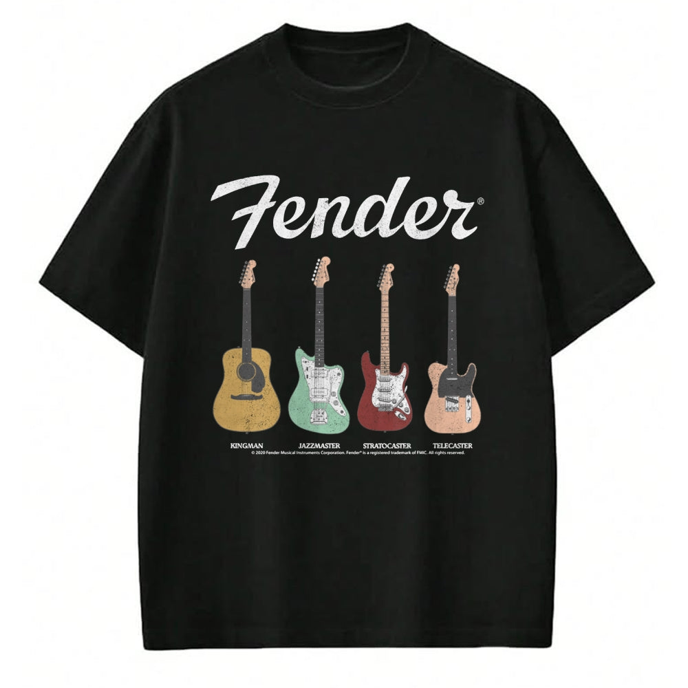 Guitar Lover Shirt, Funny Guitar UnisexT-Shirt/Hoodie/Sweatshirt HLT00 - Fender Vintage Guitar Lineup Long Sleeve T-Shirt