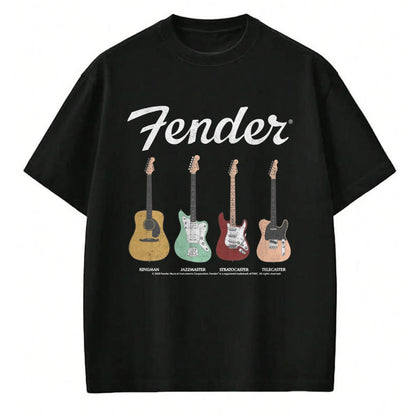 Guitar Lover Shirt, Funny Guitar UnisexT-Shirt/Hoodie/Sweatshirt HLT00 - Fender Vintage Guitar Lineup Long Sleeve T-Shirt