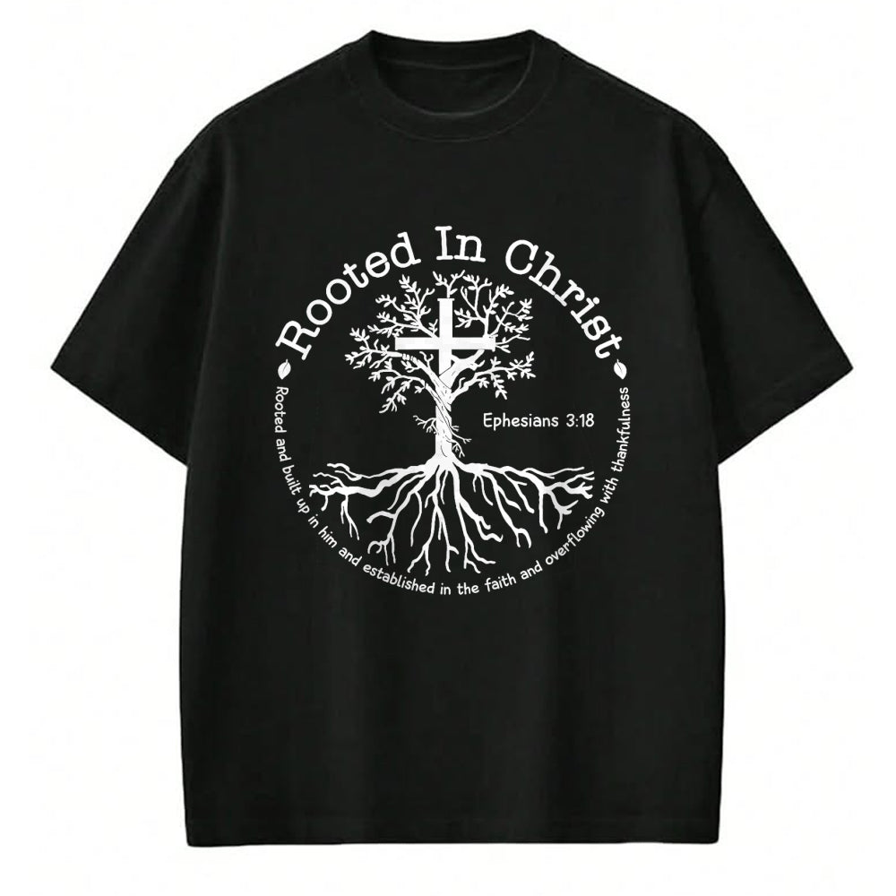 Christian Tee, Christian Faith Unisex T-Shirt/Hoodie/Sweatshirt HLT00 - Jesus Cross Pray Bible Verse Christian Rooted In Christ T-Shirt