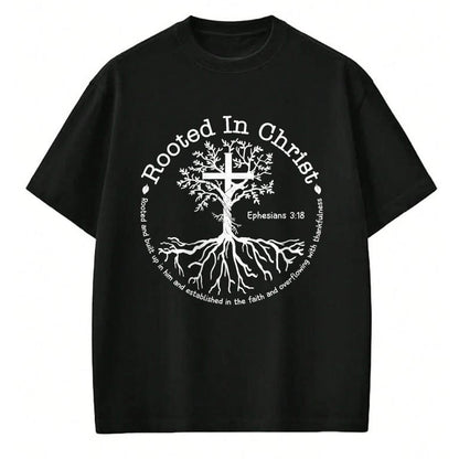 Christian Tee, Christian Faith Unisex T-Shirt/Hoodie/Sweatshirt HLT00 - Jesus Cross Pray Bible Verse Christian Rooted In Christ T-Shirt