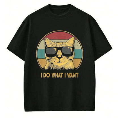 Cat Love Shirt, Funny Cat Lover Gift UnisexT-Shirt/Hoodie/Sweatshirt HLT00 - Retro Ich Mache was ich Want, cat Funny cat Lover T-Shirt, Men, Black, 3X-Large