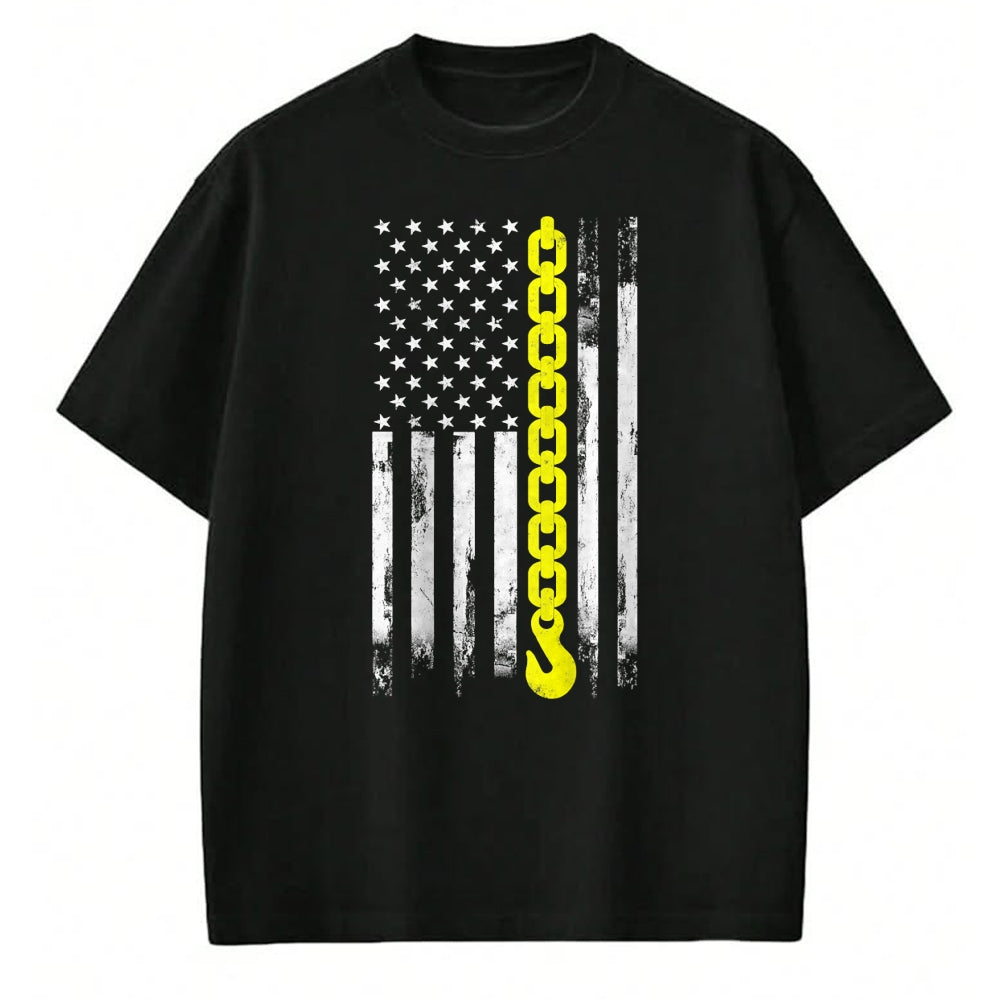 Best Truck Driver Life Shirt, Funny Trucker UnisexT-Shirt/Hoodie/Sweatshirt HLT00 - Tow Truck Driver Thin Yellow line USA Flag Gift Towing Dad T-Shirt