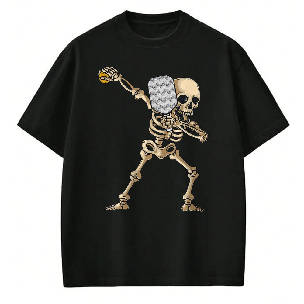 Funny Pickleball Shirt, Pickleball Lover Unisex T-Shirt/Hoodie/Sweatshirt HLT00 - Halloween Pickleball Costume Dabbing Skeleton Pickleballer T-Shirt