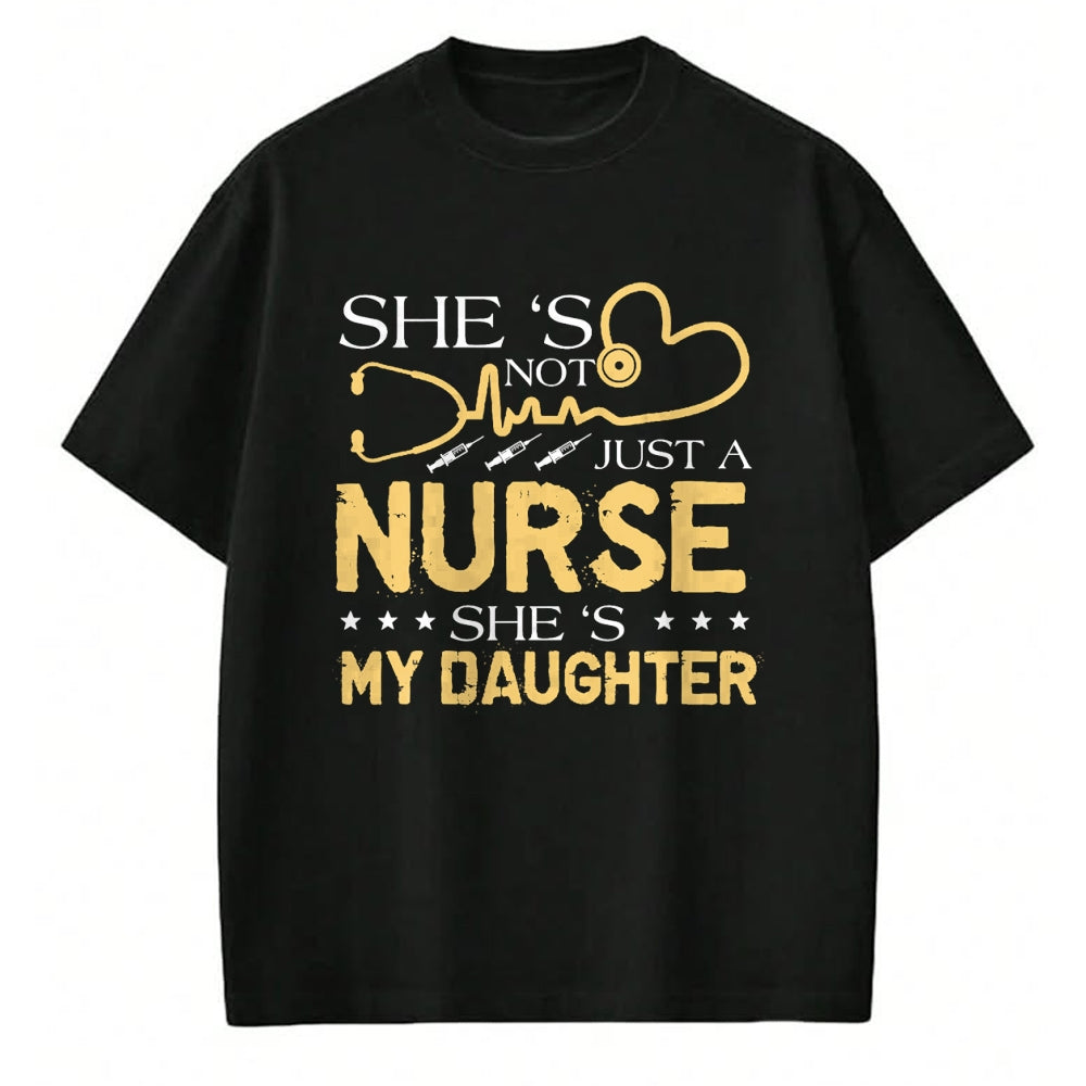 Funny Nurse Shirt, Nurse Unisex T-Shirt/Hoodie/Sweatshirt HLT00 - My Daughter Is A Nurse Proud Nurse's Mom Dad RN LPN Family T-Shirt (4)