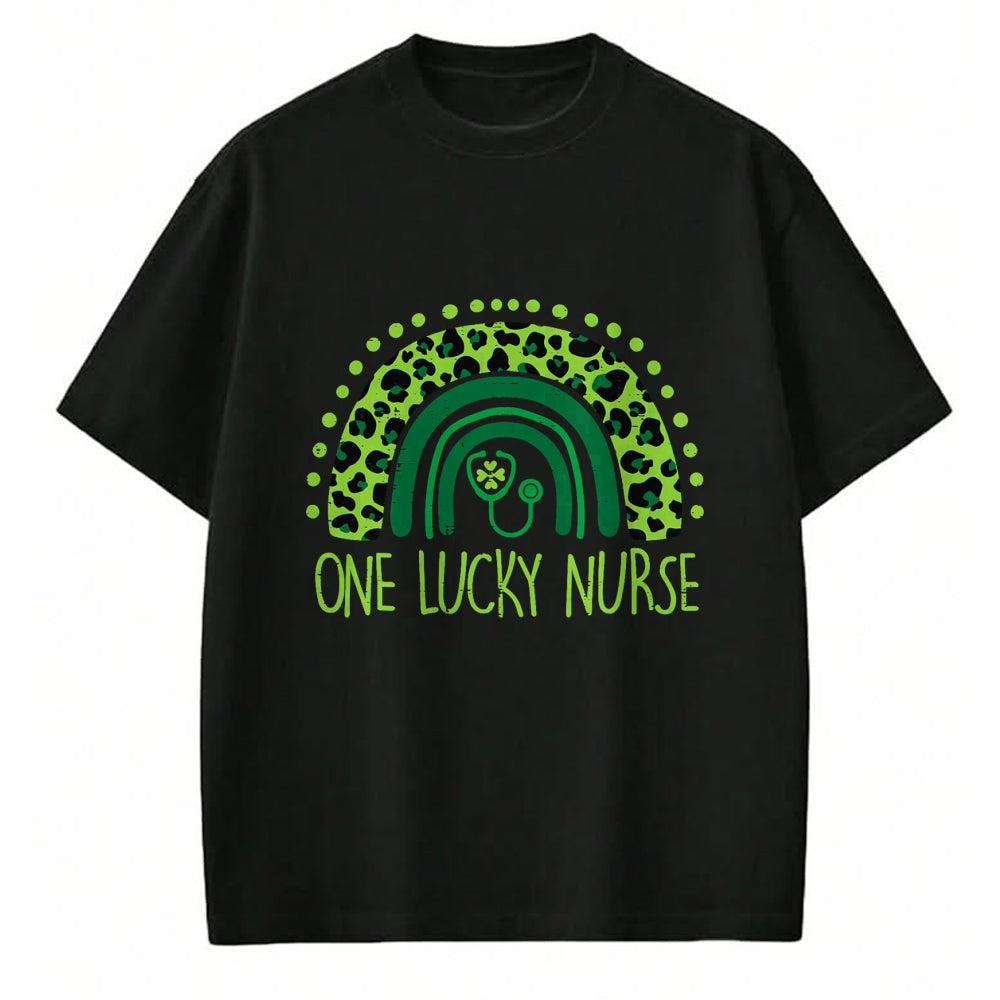 Funny Nurse Shirt, Nurse Unisex T-Shirt/Hoodie/Sweatshirt HLT00 - One Lucky Nurse Scrub RN ICU ER St Patricks Day Nurses Women T-Shirt