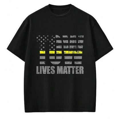 Best Truck Driver Life Shirt, Funny Trucker UnisexT-Shirt/Hoodie/Sweatshirt HLT00 - Tow Lives Matter Thin Yellow Line Tow Truck Driver Shirt T-Shirt, Men, Black, X-Large