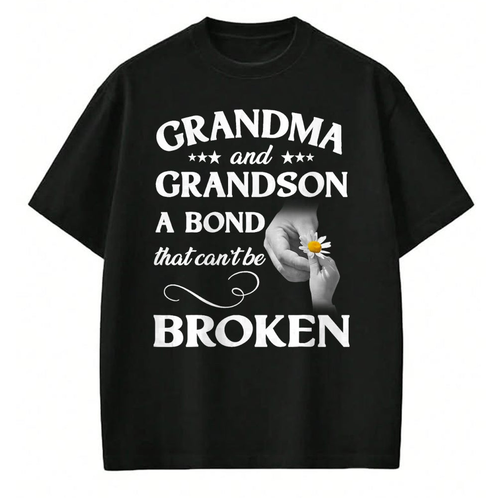 Best Grandma Shirt, Proud Grandma Unisex T-Shirt/Hoodie/Sweatshirt HLT00 - Grandma and Grandson A Bond That Can't Be Broken T-Shirt
