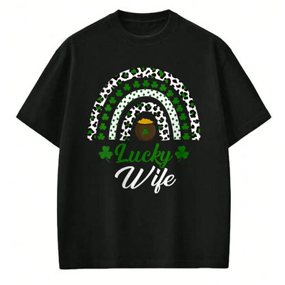 Best Wife Shirt, Wife and Husband Unisex T-Shirt/Hoodie/Sweatshirt HLT00 - Gift for wife T shirt, lucky wife   Womens Lucky Wife Rainbow St Patricks Day Lucky Wife V-Neck T-Sh