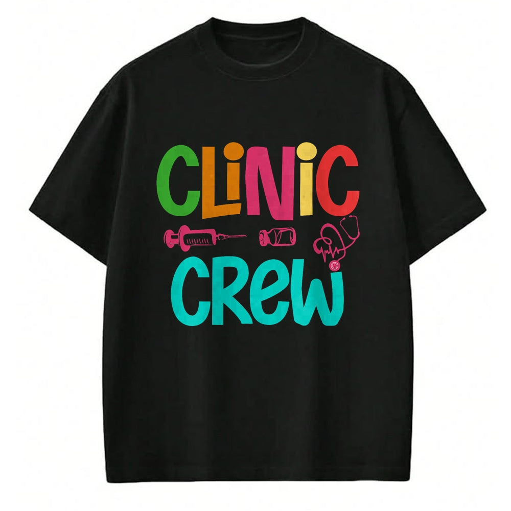 Funny Nurse Shirt, Nurse Unisex T-Shirt/Hoodie/Sweatshirt HLT00 - Retro Clinic Crew For School Nurse Crew Girl Women Mama Wife T-Shirt