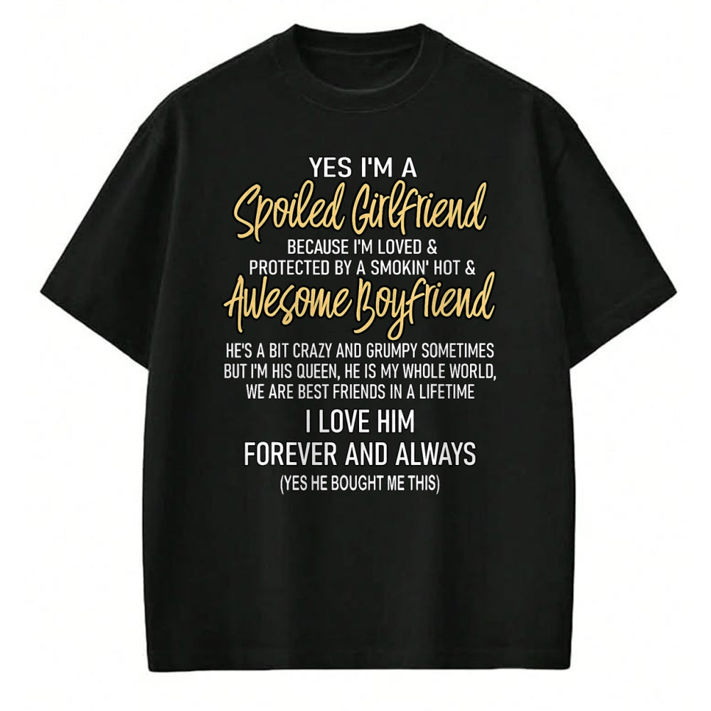 Best Wife Shirt, Wife and Husband Unisex T-Shirt/Hoodie/Sweatshirt HLT00 - Gift for wife T shirt, lucky wife   Lucky Wife Yes I'm A Spoiled Loved Protected Girlfriend T-Shirt