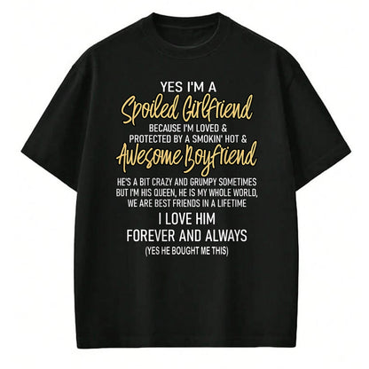 Best Wife Shirt, Wife and Husband Unisex T-Shirt/Hoodie/Sweatshirt HLT00 - Gift for wife T shirt, lucky wife   Lucky Wife Yes I'm A Spoiled Loved Protected Girlfriend T-Shirt