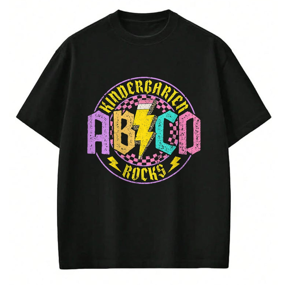 Best Student Shirt, Funny Back To School UnisexT-Shirt/Hoodie/Sweatshirt HLT00 - Kindergarten Rocks ABCD Back To School Funny Rock Teacher T-Shirt (1)