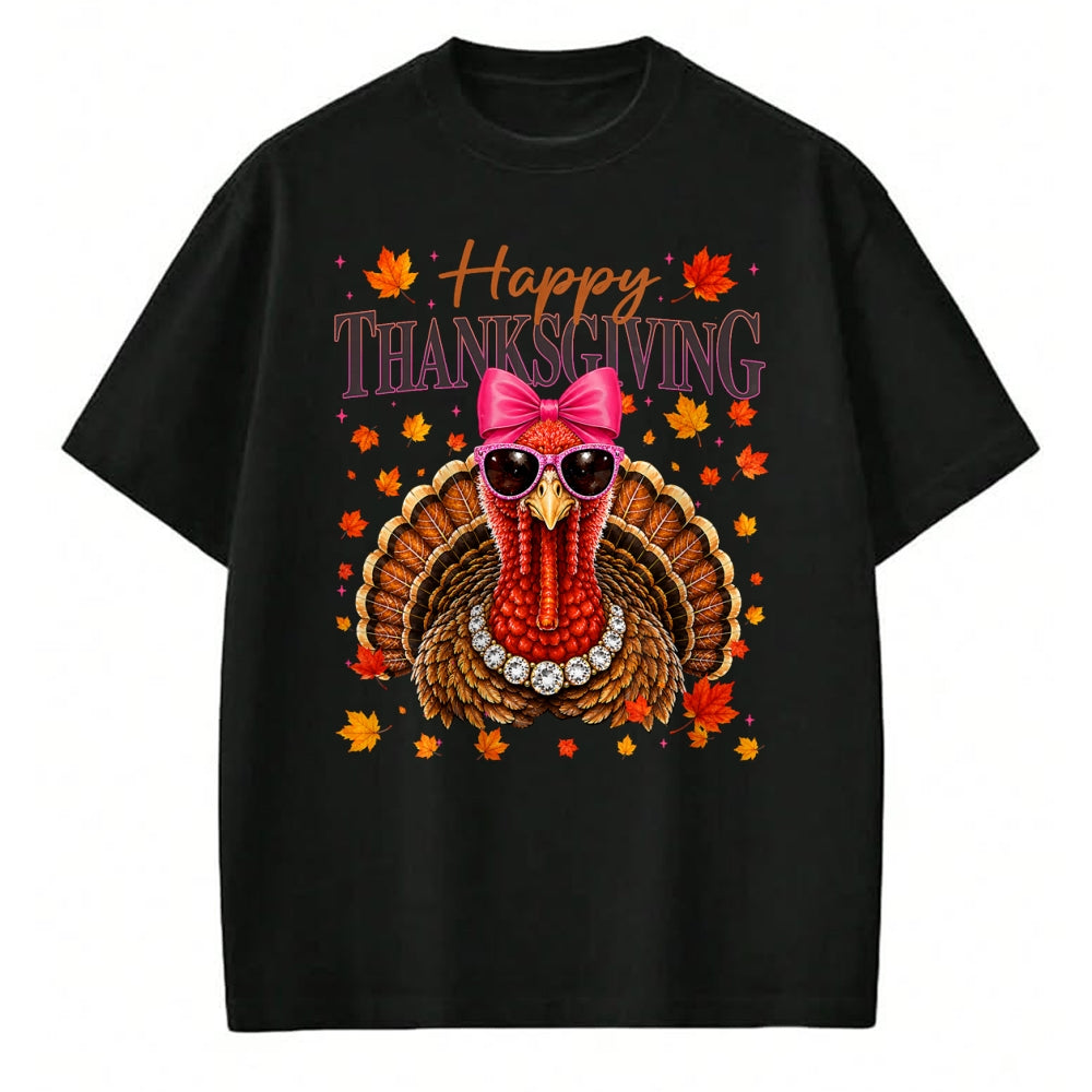 Best Thanksgiving Family Shirt , Funny Thanksgiving UnisexT-Shirt/Hoodie/Sweatshirt HLT00 - Happy Thanksgiving Turkey Coquette Thankful Fall Women Girl T-Shirt