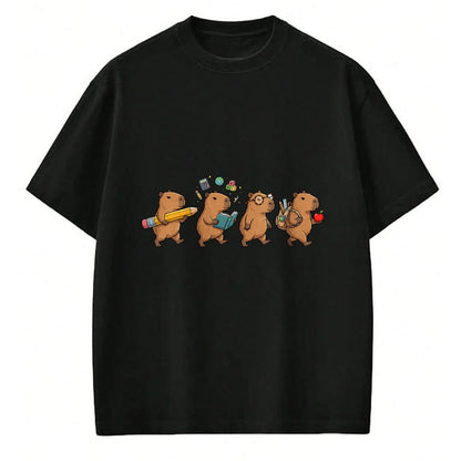 Cute Capybara Shirt, Funny Capybara Unisex T-Shirt/Hoodie/Sweatshirt HLT00 - Funny Capybara Back to School Teacher Student T-Shirt