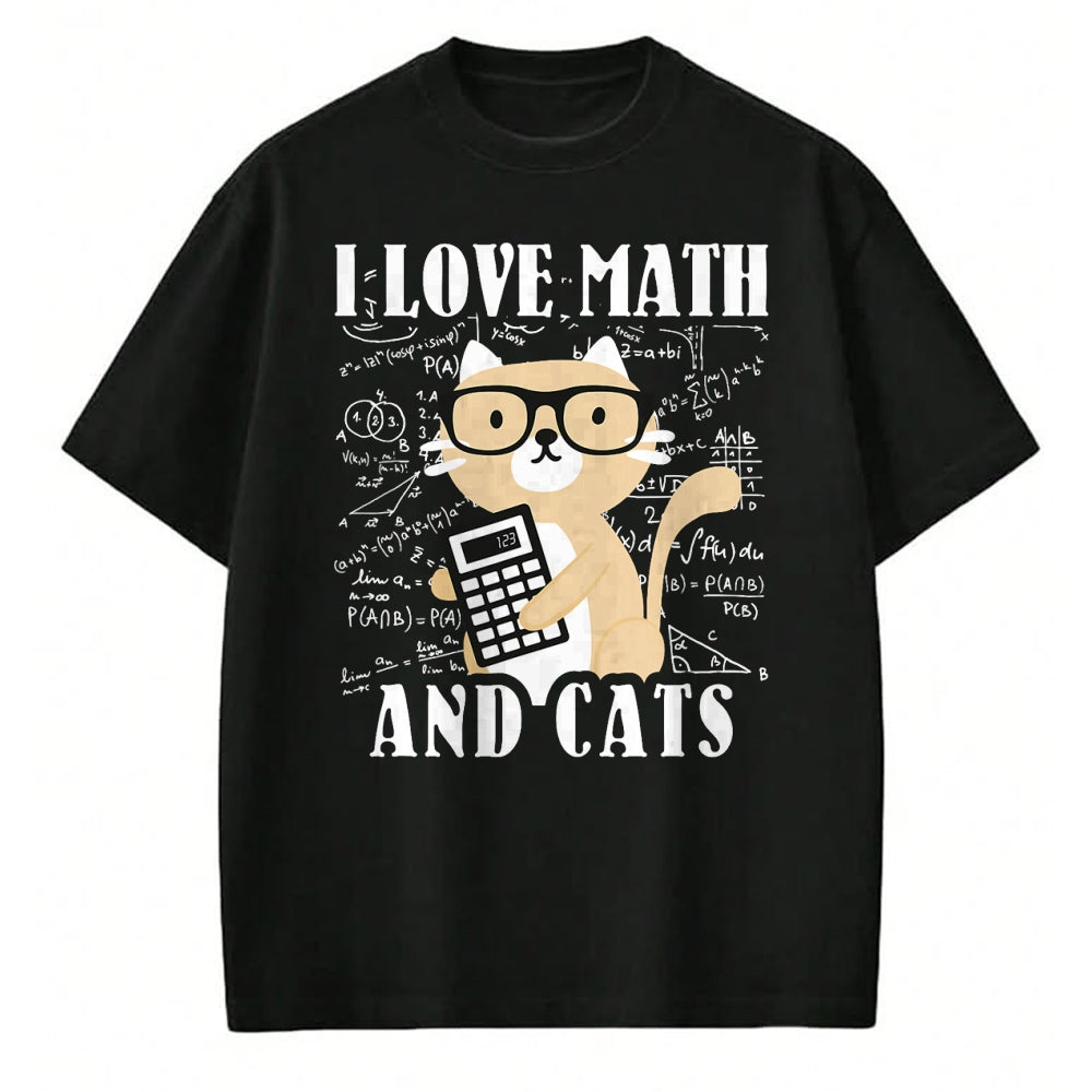 Cat Love Shirt, Funny Cat Lover Gift UnisexT-Shirt/Hoodie/Sweatshirt HLT00 - Math Kitty Cat I Love Math and Cats Mathematics Math T-Shirt for Men Women Kids