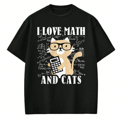 Cat Love Shirt, Funny Cat Lover Gift UnisexT-Shirt/Hoodie/Sweatshirt HLT00 - Math Kitty Cat I Love Math and Cats Mathematics Math T-Shirt for Men Women Kids