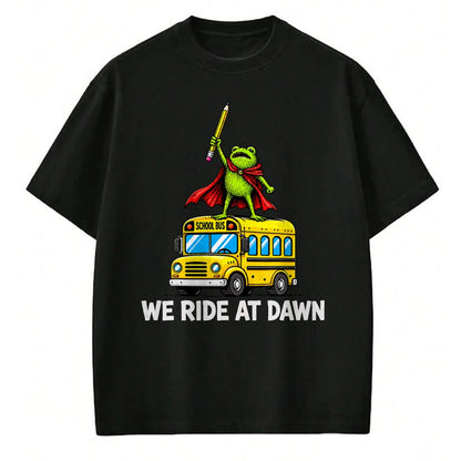 Best Student Shirt, Funny Back To School UnisexT-Shirt/Hoodie/Sweatshirt HLT00 - We Ride At Dawn Funny Back to School Buss Frog Teacher Kids T-Shirt