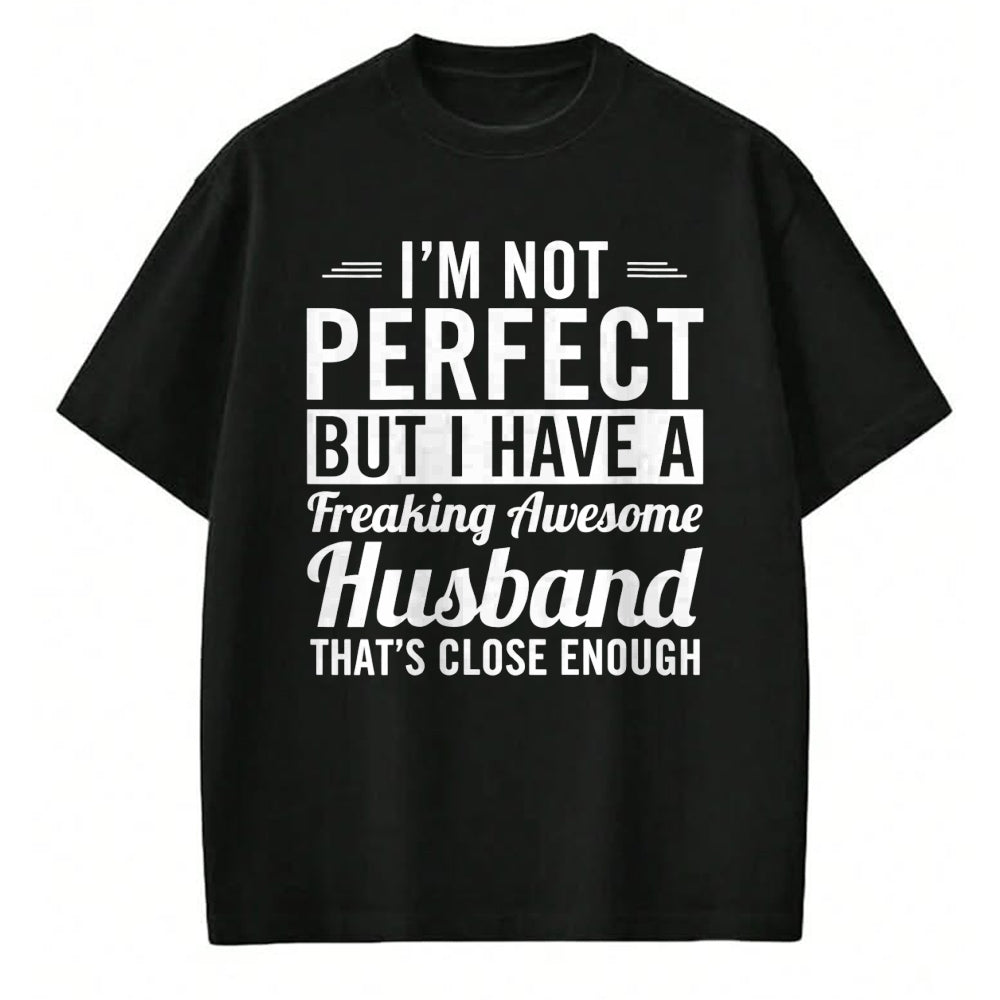 Best Wife Shirt, Wife and Husband Unisex T-Shirt/Hoodie/Sweatshirt HLT00 - Womens I'm Not Perfect But I Have A Freaking Awesome Husband V-Neck T-Shirt