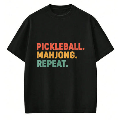 Funny Pickleball Shirt, Pickleball Lover Unisex T-Shirt/Hoodie/Sweatshirt HLT00 - Pickleball Mahjong Repeat Funny Sports Slogan Active Hobby T-Shirt, Women, Kelly Green, Large