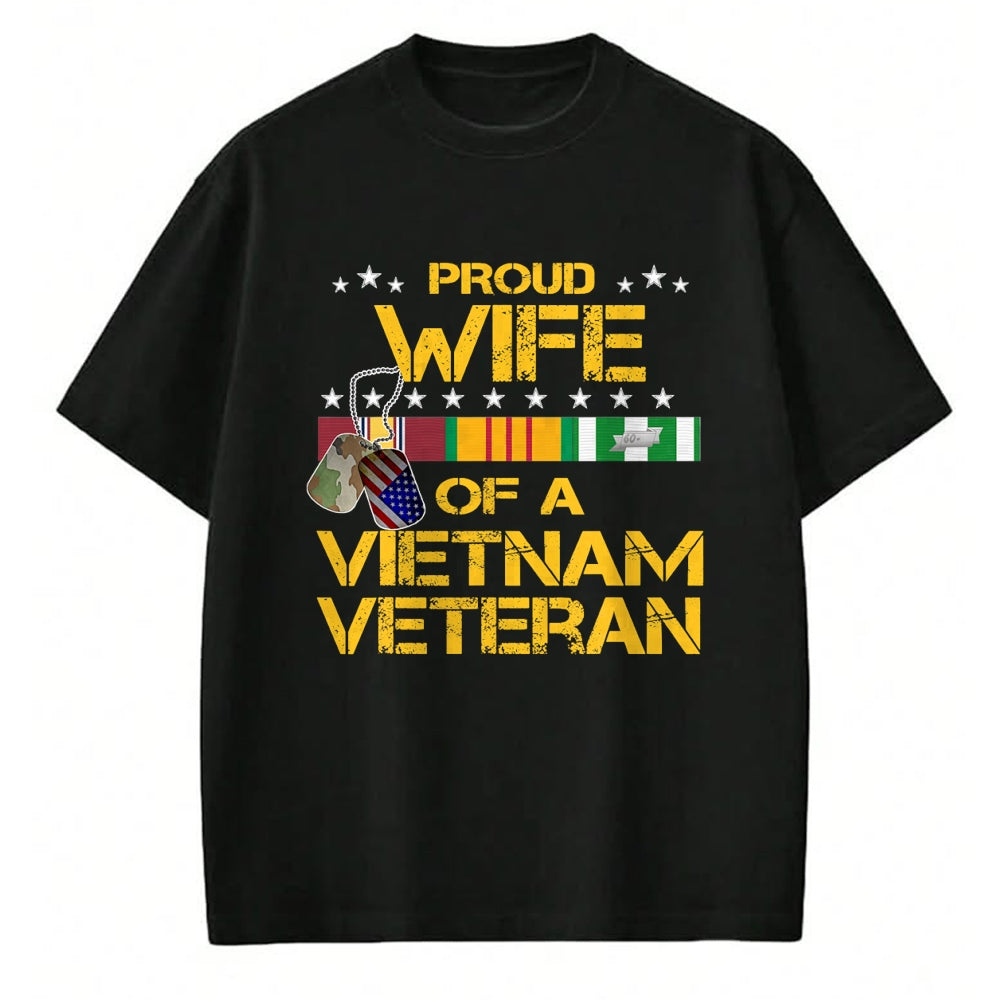 Best Wife Shirt, Wife and Husband Unisex T-Shirt/Hoodie/Sweatshirt HLT00 - Gift for wife T shirt, lucky wife   Proud Wife Of A Vietnam Veteran My Husband Is A Hero T-shirt T-S