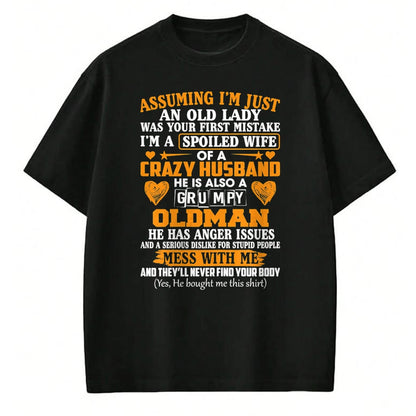 Best Wife Shirt, Wife and Husband Unisex T-Shirt/Hoodie/Sweatshirt HLT00 - Gift for wife T shirt, spoiled wife   Womens I'm A Spoiled Wife Of A Crazy Husband Funny Sarcasm Wif