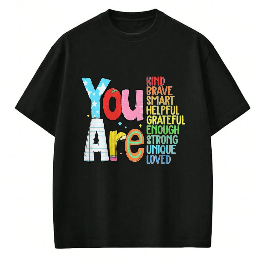 Best Student Shirt, Funny Back To School UnisexT-Shirt/Hoodie/Sweatshirt HLT00 - You are SMART Brave Strong Kind Loved Motivation Teacher Kid T-Shirt, Men, Black, 3X-Large