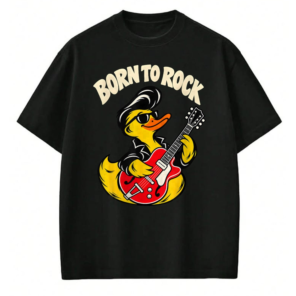Guitar Lover Shirt, Funny Guitar UnisexT-Shirt/Hoodie/Sweatshirt HLT00 - Born Rock to 50s Rubber Ducky Playing Guitar Toddler Boys T-Shirt