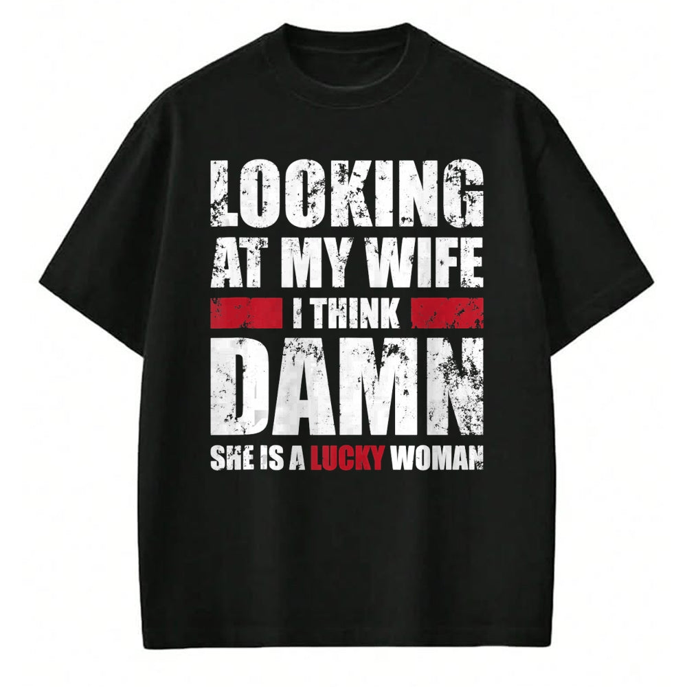 Best Wife Shirt, Wife and Husband Unisex T-Shirt/Hoodie/Sweatshirt HLT00 - Gift for wife T shirt, lucky wife   Mens My Wife - She Is A Lucky Woman - Funny Husband Tank Top