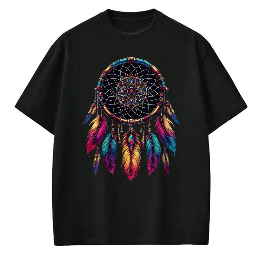 Native American T-Shirts, Vintage Native American Unisex T-Shirt/Hoodie/Sweatshirt HLT00 - Colorful Dreamcatcher Feather Native American Indian Art