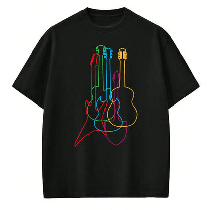 Guitar Lover Shirt, Funny Guitar UnisexT-Shirt/Hoodie/Sweatshirt HLT00 - UAB KIDKIS Colored Guitars Electric Acoustic Classical Gift T-Shirt - Black - S - Unisex - Short Sle