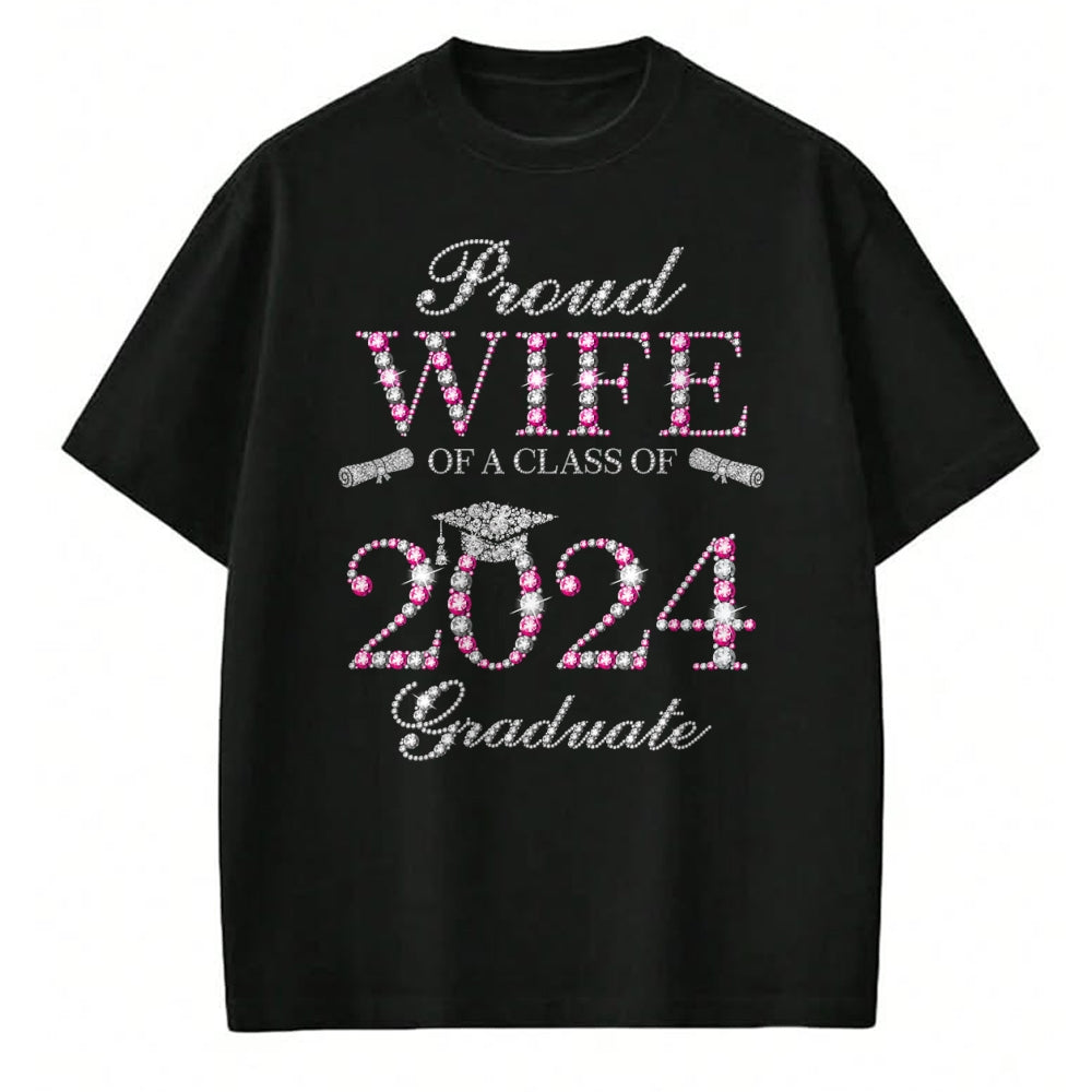 Best Wife Shirt, Wife and Husband Unisex T-Shirt/Hoodie/Sweatshirt HLT00 - Gift for wife T shirt, lucky wife   Proud Wife of a Class of 2024 Graduate T-Shirt