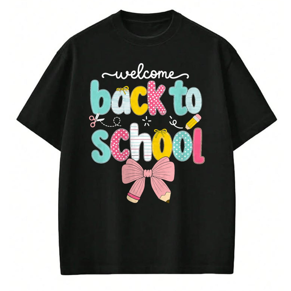 Best Student Shirt, Funny Back To School UnisexT-Shirt/Hoodie/Sweatshirt HLT00 - Welcome Back to School Coquette Pencil Bow T-Shirt