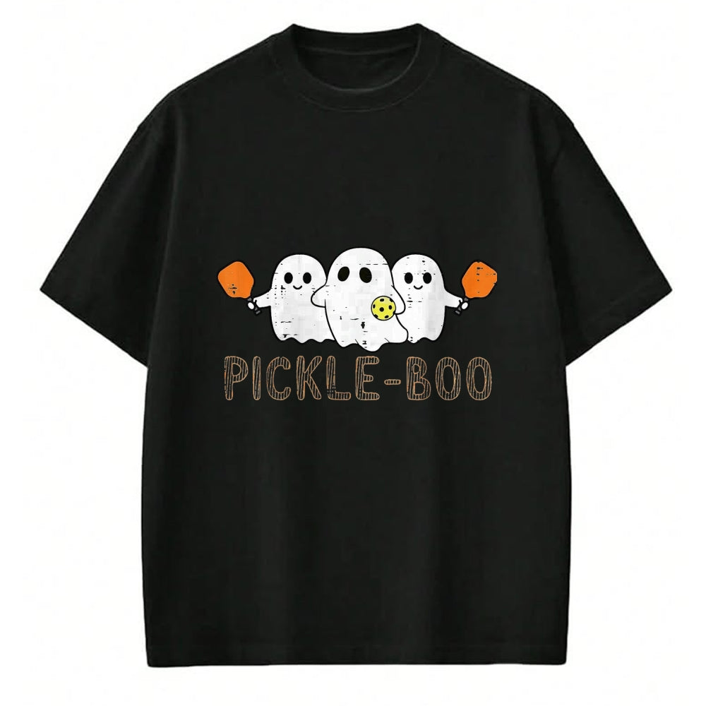 Funny Pickleball Shirt, Pickleball Lover Unisex T-Shirt/Hoodie/Sweatshirt HLT00 - Halloween Pickleball Ghosts Pickle Boo Costume Men Women Kid T-Shirt, Women