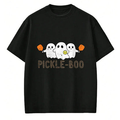 Funny Pickleball Shirt, Pickleball Lover Unisex T-Shirt/Hoodie/Sweatshirt HLT00 - Halloween Pickleball Ghosts Pickle Boo Costume Men Women Kid T-Shirt, Women